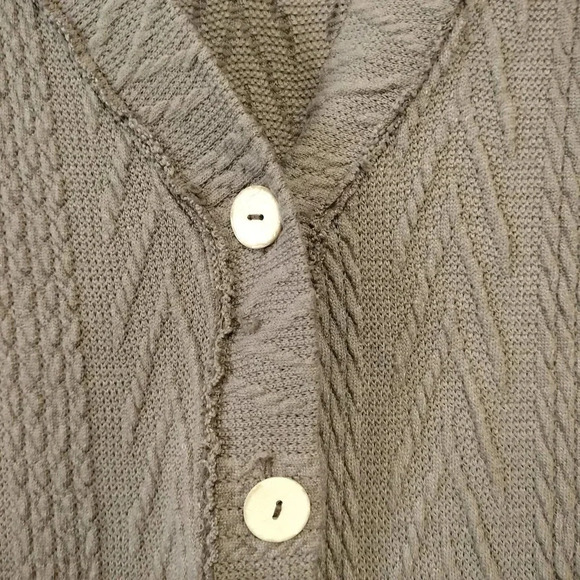 Hudson Gray Size Small Oversized Taupe Top Cardigan V Neck Button - Picture 5 of 7